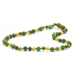 Green Amber and African Jade Mix Necklace